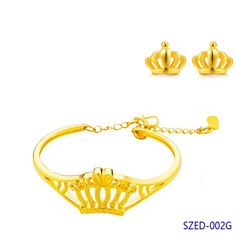 

SZED-002 Gold Small Flower Necklace Pendant Earrings Jewlery Sets for Women Gift Fahion Nice
