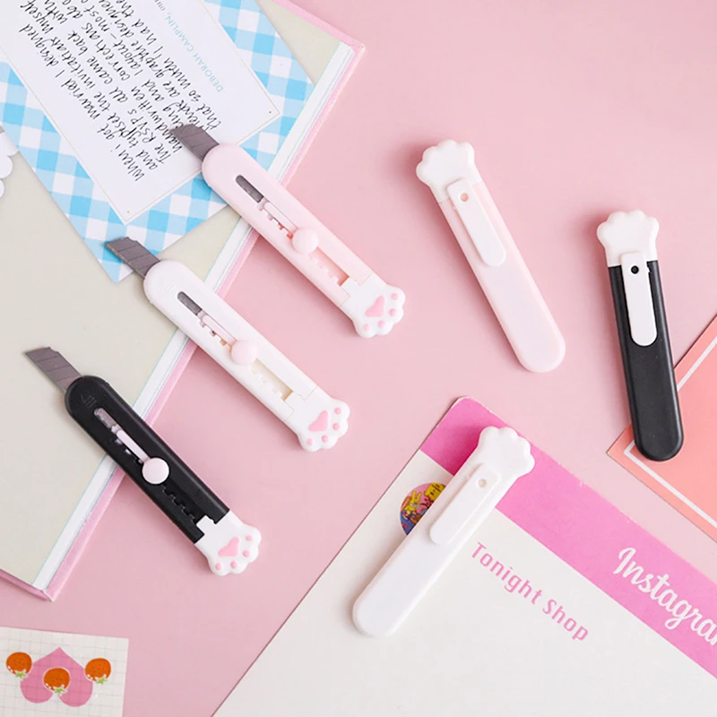 

Mini Cartoon Portable Cat Claw Utility Knife Student Safety Art Knife DIY Paper Cutting Tool Handmade Knife