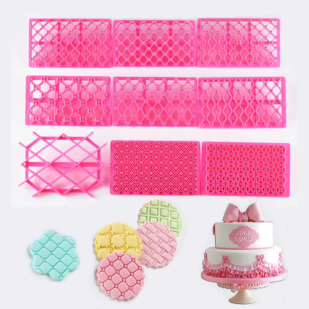 

9 Pcs/Set Cake Fondant Decoration Mould Cookie Cutters Biscuit Grid Mold DIY Baking Tools