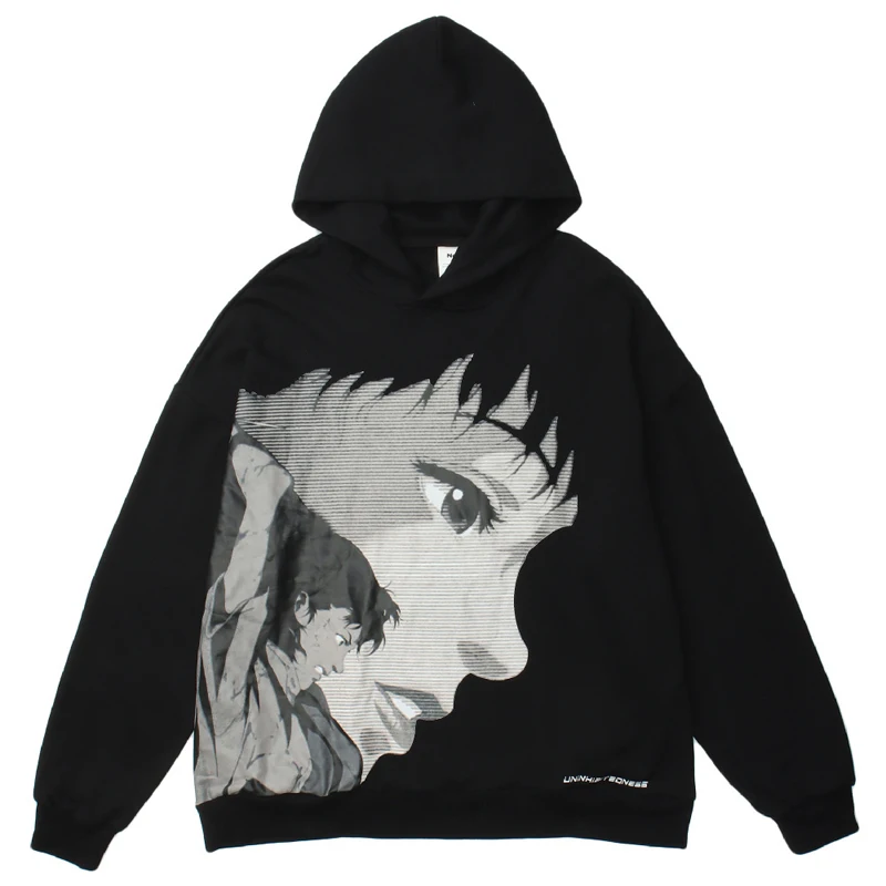 

Pullover Man Streetwear Sweatshirt Oversize Hoodie Men Hip Hop Cartoon Letter Print Autumn Harajuku Cotton Casual Sweatshirt