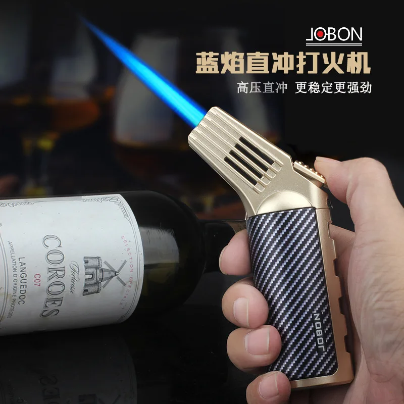 

New JOBON Inflatable Windproof Direct Injection Blue Flame Torch Lighter Cooking BBQ Cigar Cigarette Ignition Tool Men's Gift