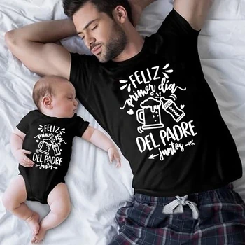 Father's Day Family Matching Outfits Happy Father's Day Print T Shirt Daddy Shirt Baby Bodysuit Father Day Family Set Baby Gift 1