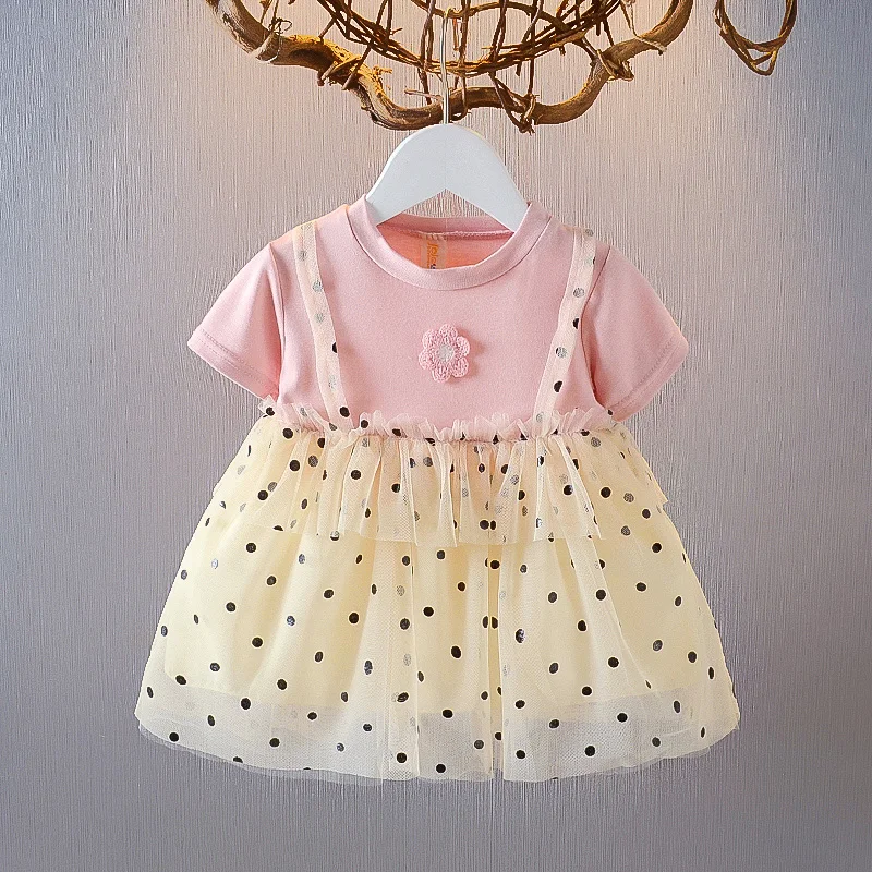 

Летняя одежда для новорожденных девочек на 1 год, Одежда для новорожденных, платья-пачки в горошек, платье для маленьких девочек, одежда для ...