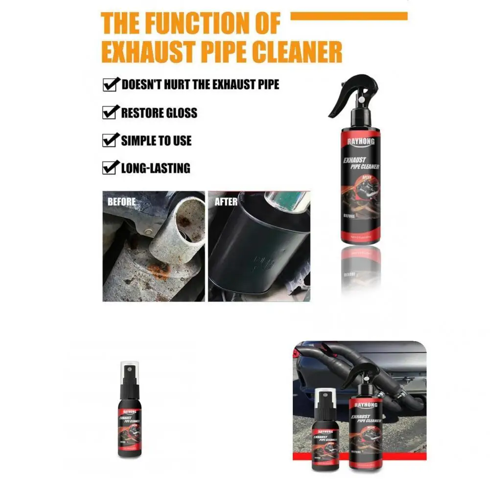 

30ml/120ml Practical Automobile Exhaust Pipe Rust Cleaning Spray Simple Use Rust Cleaner Multi-functional for Rollers