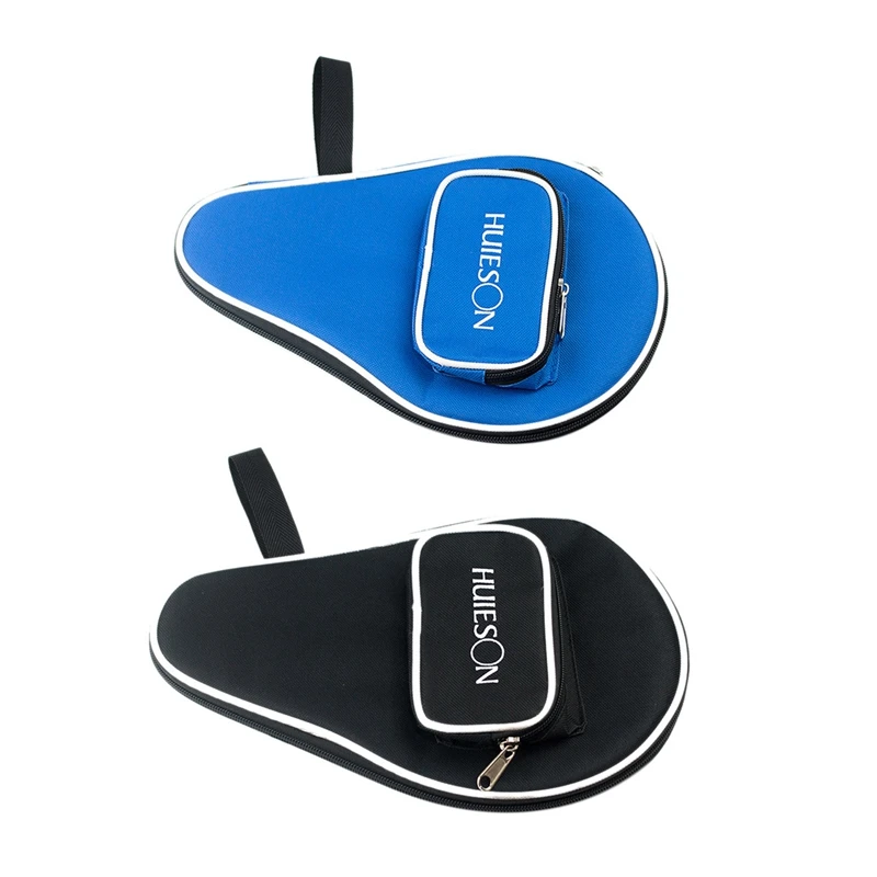 

2X HUIESON Ping Pong Case Cover With Balls Bag Or Table Tennis Rackets Bat Bag Oxford(Blue&Black)