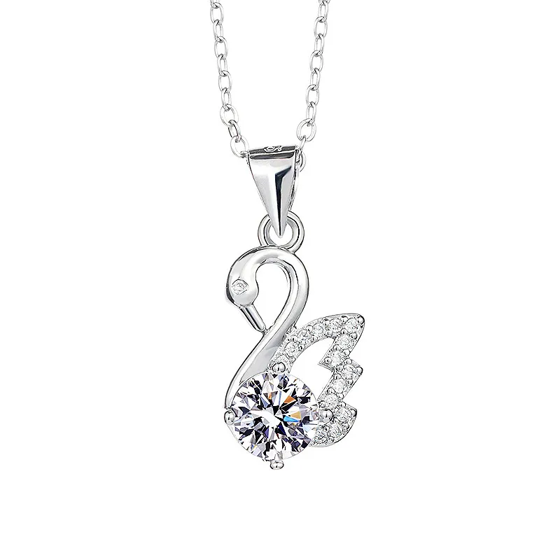 

Swan Love Moissanite Pendant For Women Classic Super Fairy Valentine's Day Gift Engagement Party Banquet Jewelry