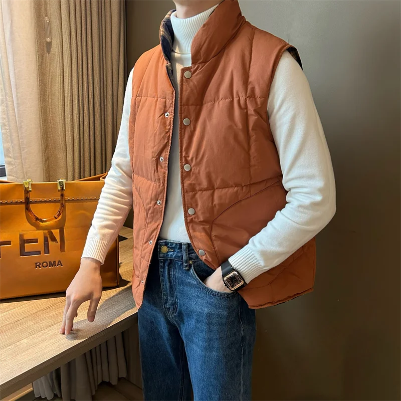 Mr. NR Корейский двусторонний жилет с воротником-стойкой куртка на хлопковой