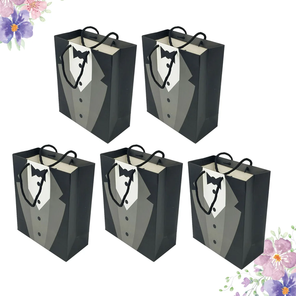 

Gift Paper Handle Souvenir Medium Wedding Bulk Handles Kraft Merchandise Pouch Retail Size Presents Shopping You Thank Chic