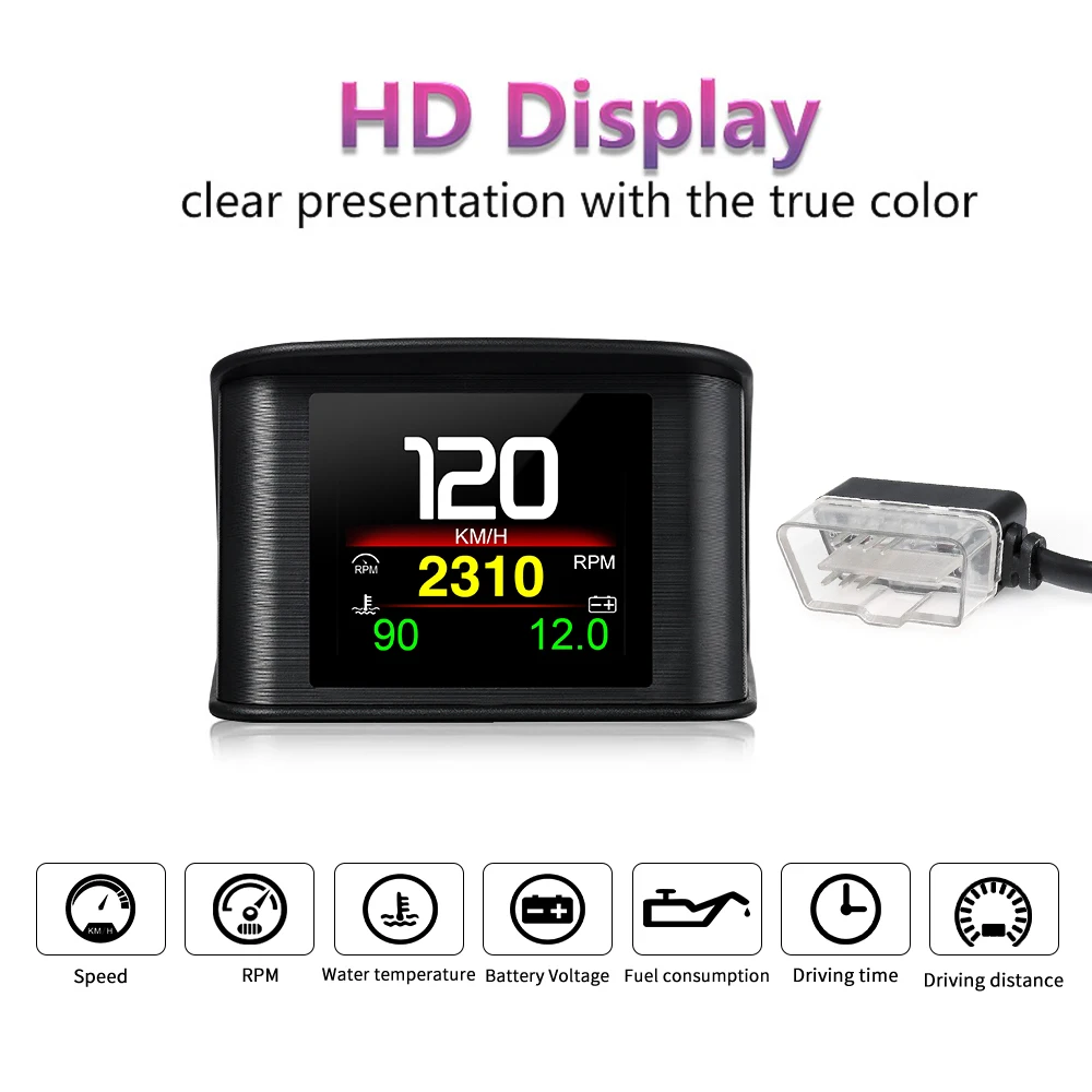 Новый HUD P10 PRO OBD OBD2 проекционный дисплей цифровой ЖК-спидометр бортовой компьютер
