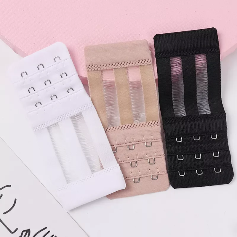 

New in Extension Buckle for Bra Stainless Steel Three Rows and Three Buckles Women Black Skin White Clothes Accessories lingerie