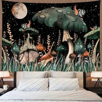 hippie tapestry psychedelic mushroom wall tapestry night sky anime moon snail wall hanging carpet cloth home room decor gift
