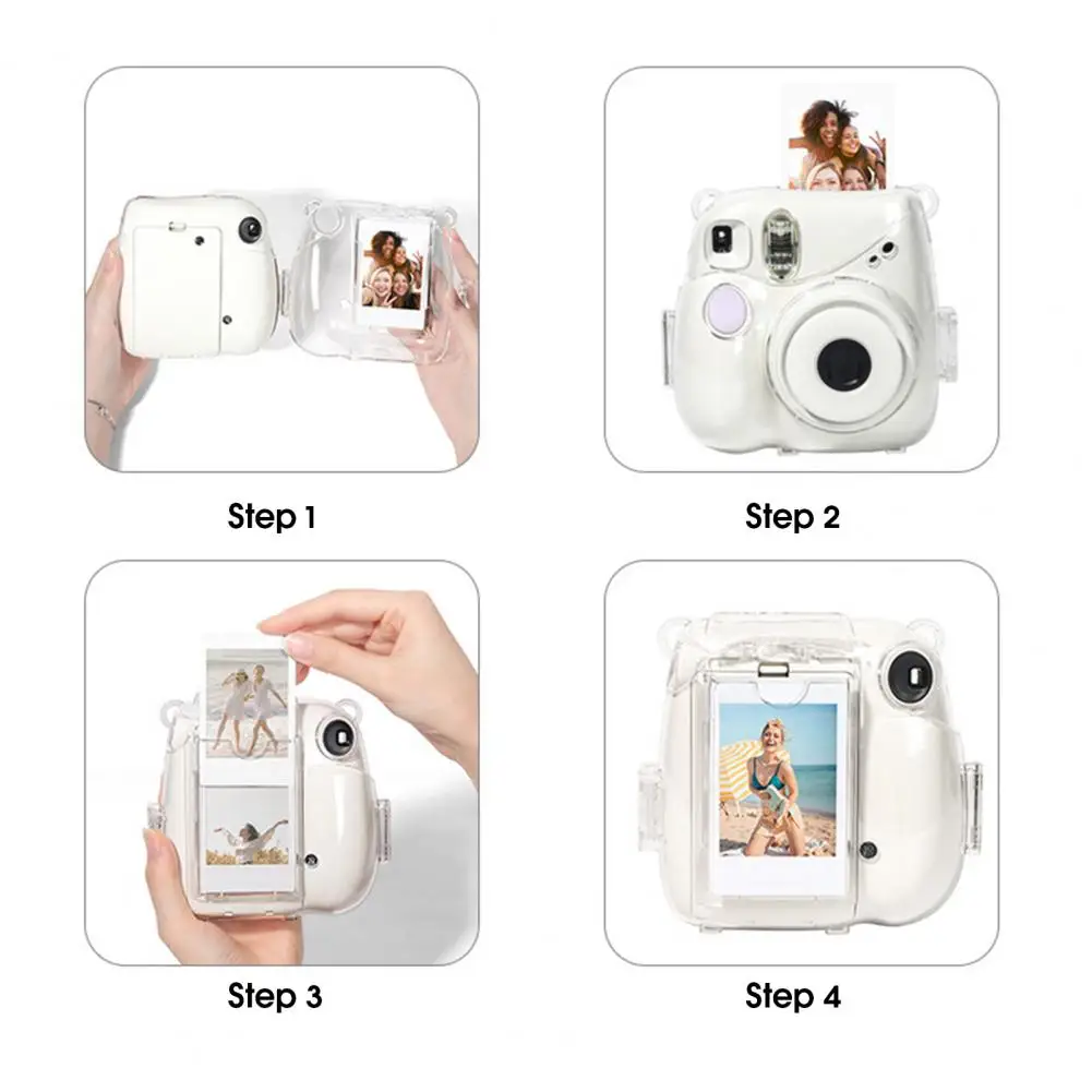 Dust-proof with Shoulder Strap Clear Camera Storage Pouch Photo Bag for Instax Mini 7+ | DVR Holders