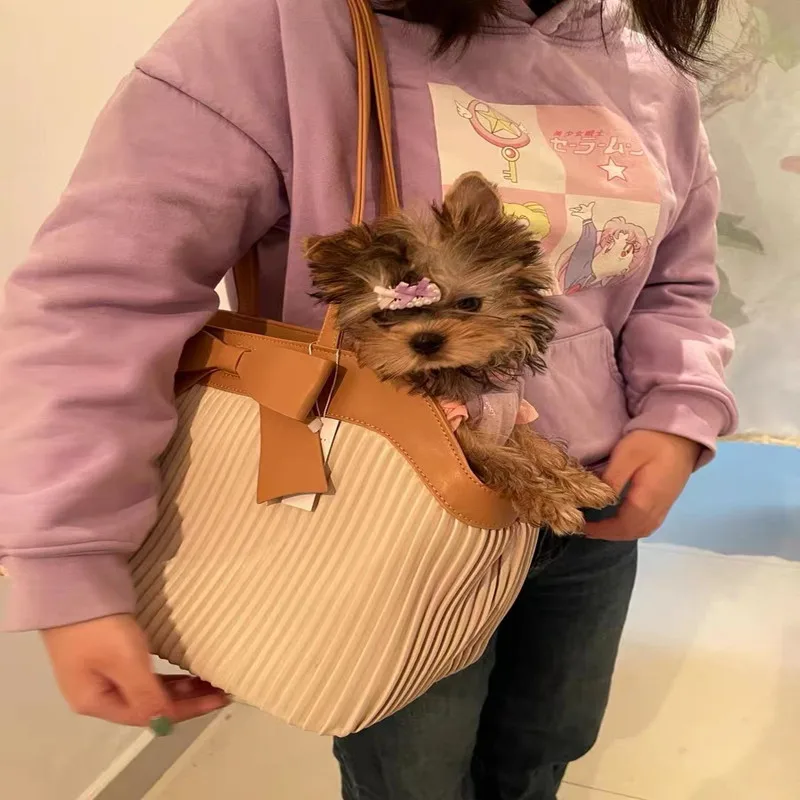 

Классическая кожаная сумка для домашних животных, сумка для собак, сумка для переноски кошек, рюкзак, портативная дорожная сумка, багаж, телескопическая сумка, Тедди, Йорк