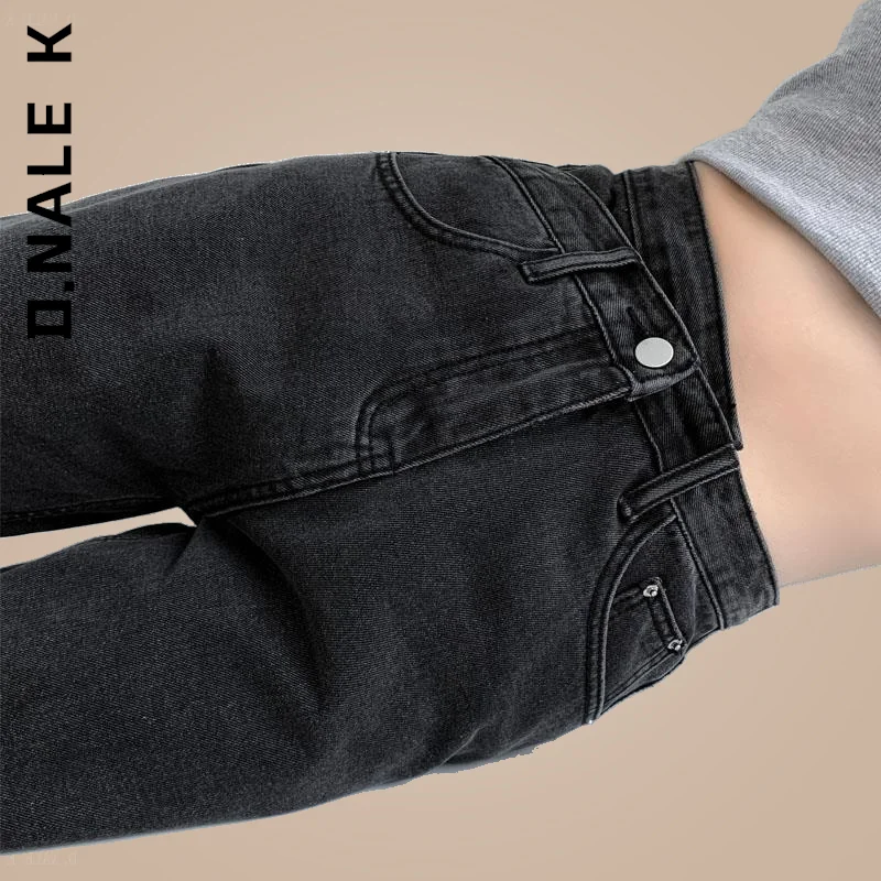 

D.Nale K Denim Pants Women Jeans For Women Y2k High Waist 2022 Ladies Bottom Jeans Vintage Solid Trousers Jeans Female Woman