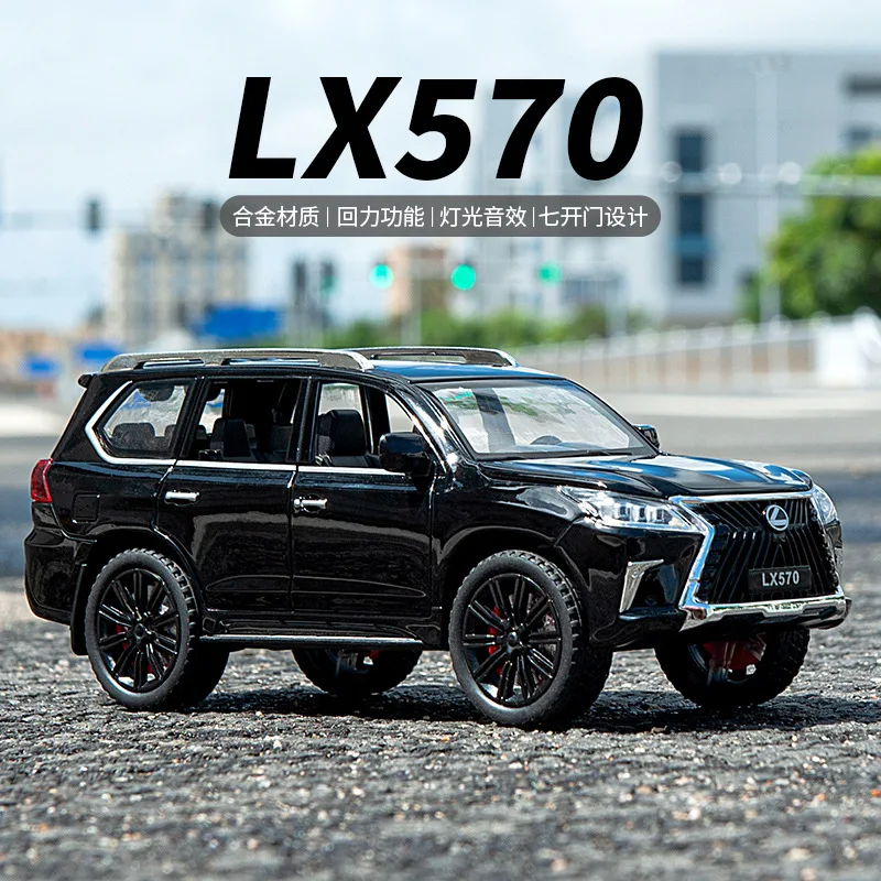 

1:22 LEXUS LX570 SUV Off-road vehicle Simulation Diecast Metal Alloy Model car Sound Light Pull Back Collection Kids Toy Gifts