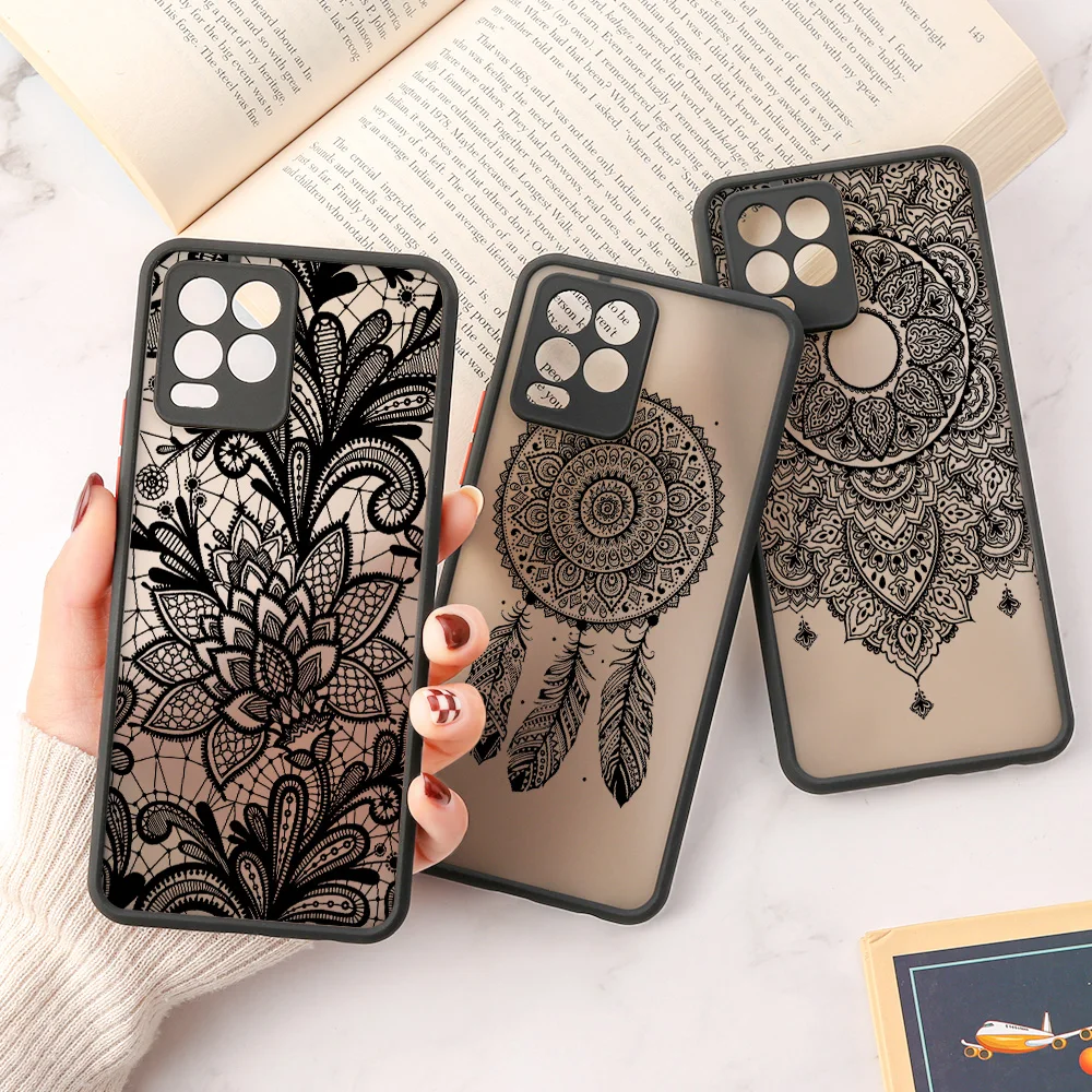 

Realme C21Y Case For OPPO Realme C21 8 7 6 9 Pro Plus 9i 8i C11 C12 C25 C15 C17 C20 C25Y Narzo 50A 50i Matte Mandala Cover Funda