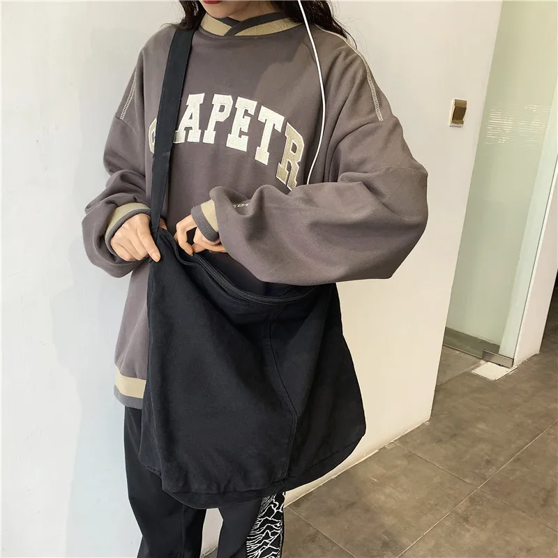 

2022 сумка на плечо, женская сумка-шоппер, Холщовая Сумка-тоут, Женские однотонные простые вместительные сумки через плечо, женские дизайнерс...