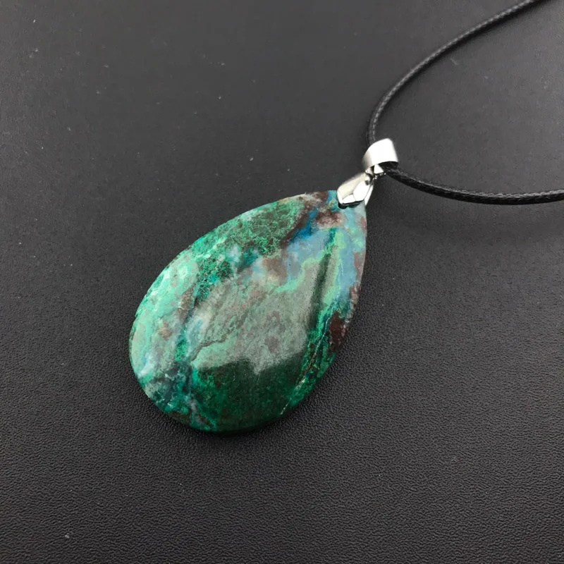 CSJ 100% натуральный кулоны азуромалахитовый драгоценный камень ожерелье для