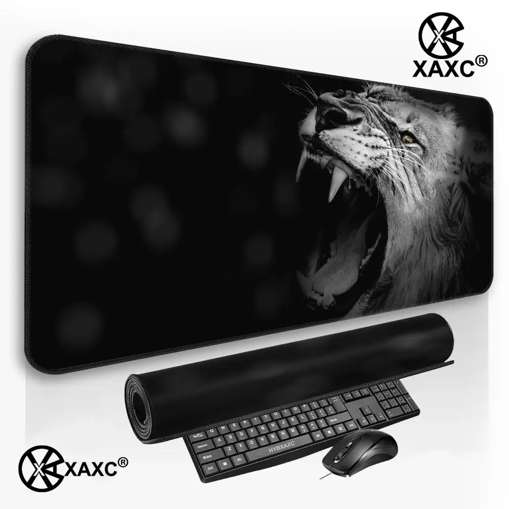 Фото Коврик для мыши King Of Beasts Lion XAXC, большой коврик для клавиатуры и мыши, нескользящий резиновый игровой коврик для мыши, коврик для ноутбука №3