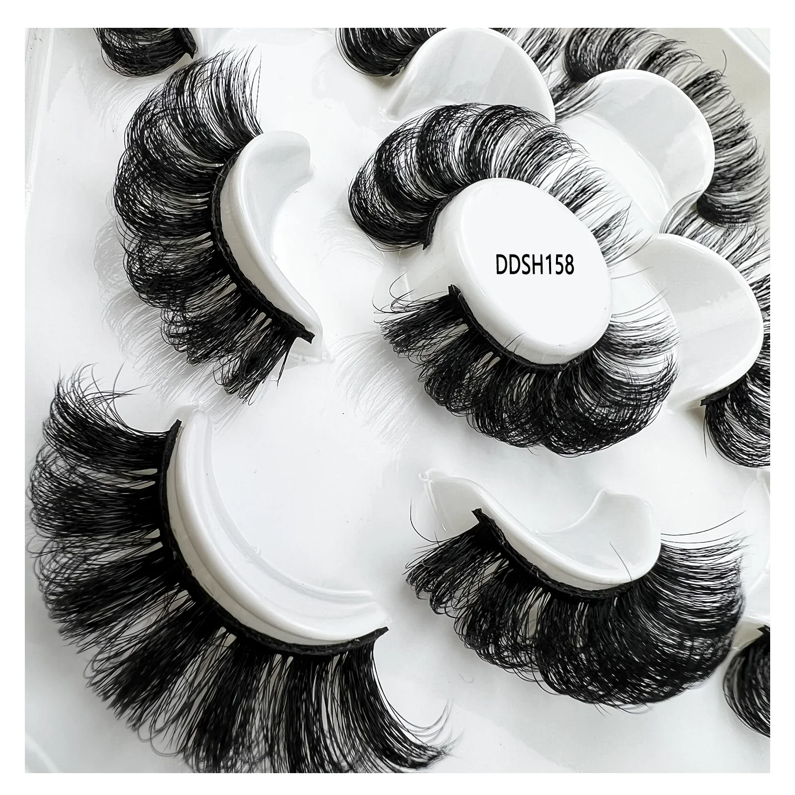 

Shegoal 5D New Russian Style DD Curl Faux Mink Lash Fluffy Free Shipping Black Band Makeup Products Silk False Eyelashes Beauty