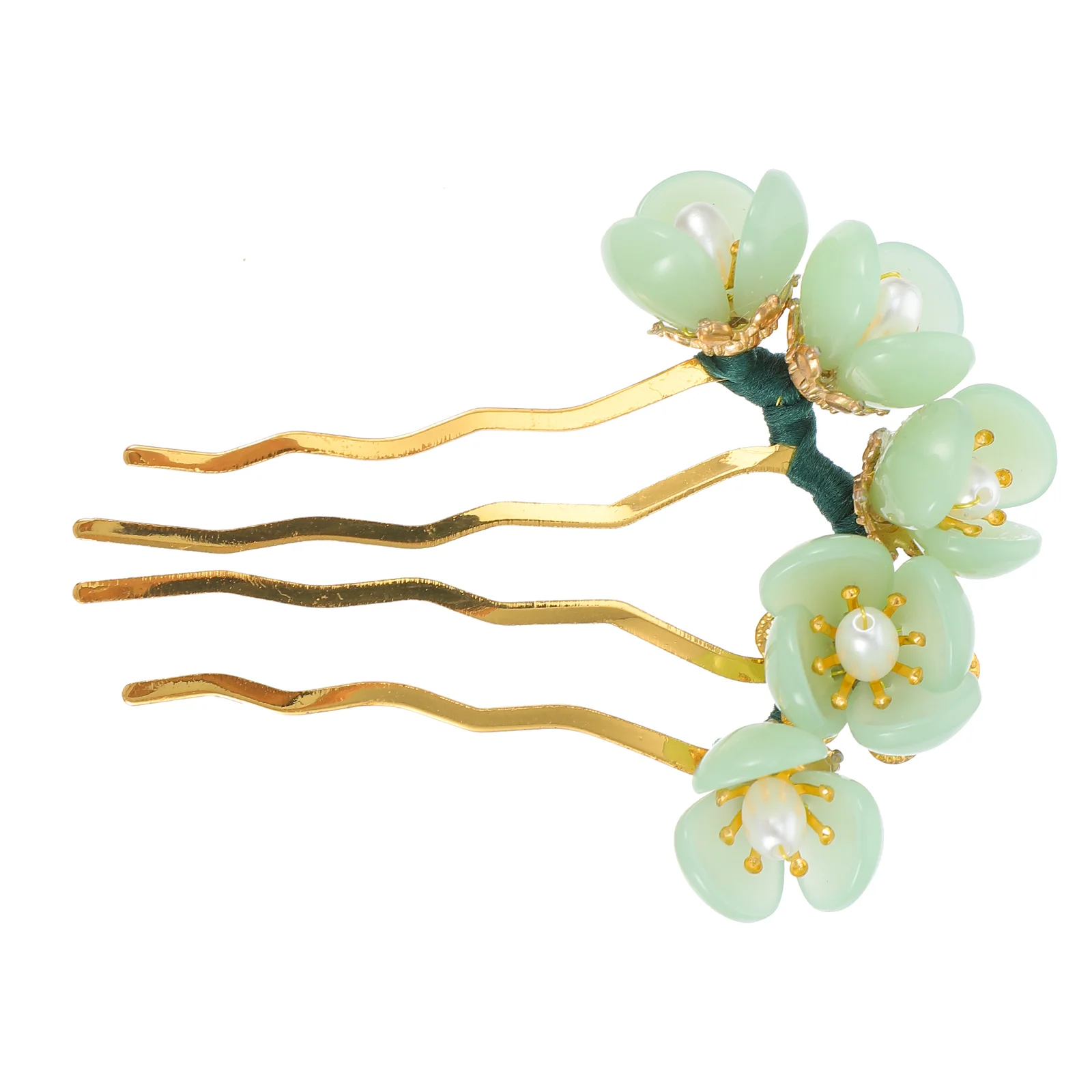 

Hairpin Crystal Earrings Classic Accessories Chopstick Natural Jade Flower Miss