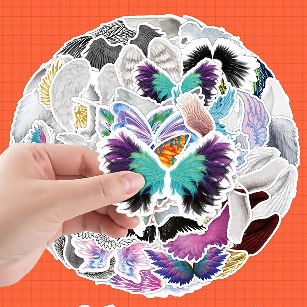 

10/30/50PCS Cool Angel Wings Cute Cartoon Decals Toys DIY Suitcase Skateboard Phone Luggage Bike Stickers Gift