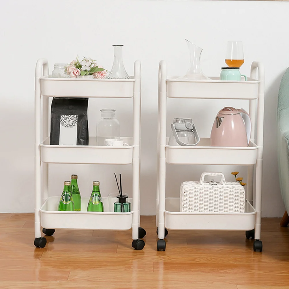 

Rolling Cart Movable Bookshelf Diaper Organizer Trolley Dorm Kitchen Wheels Storage Shopping Auxiliary