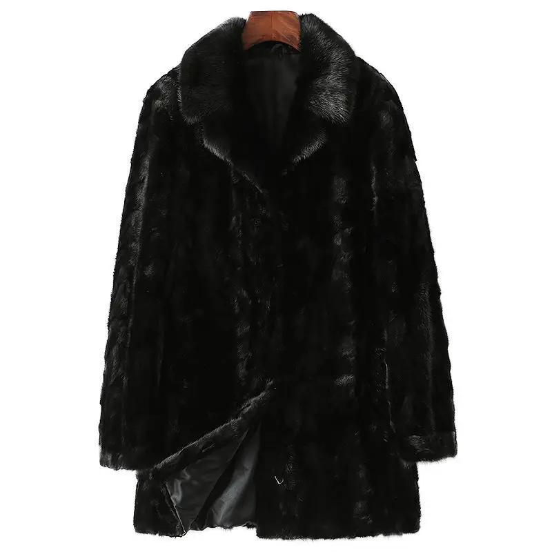 2022 Mink Fur Coat Female Winter New Fashion Leisure Long Mink Coat Female Spell Mink