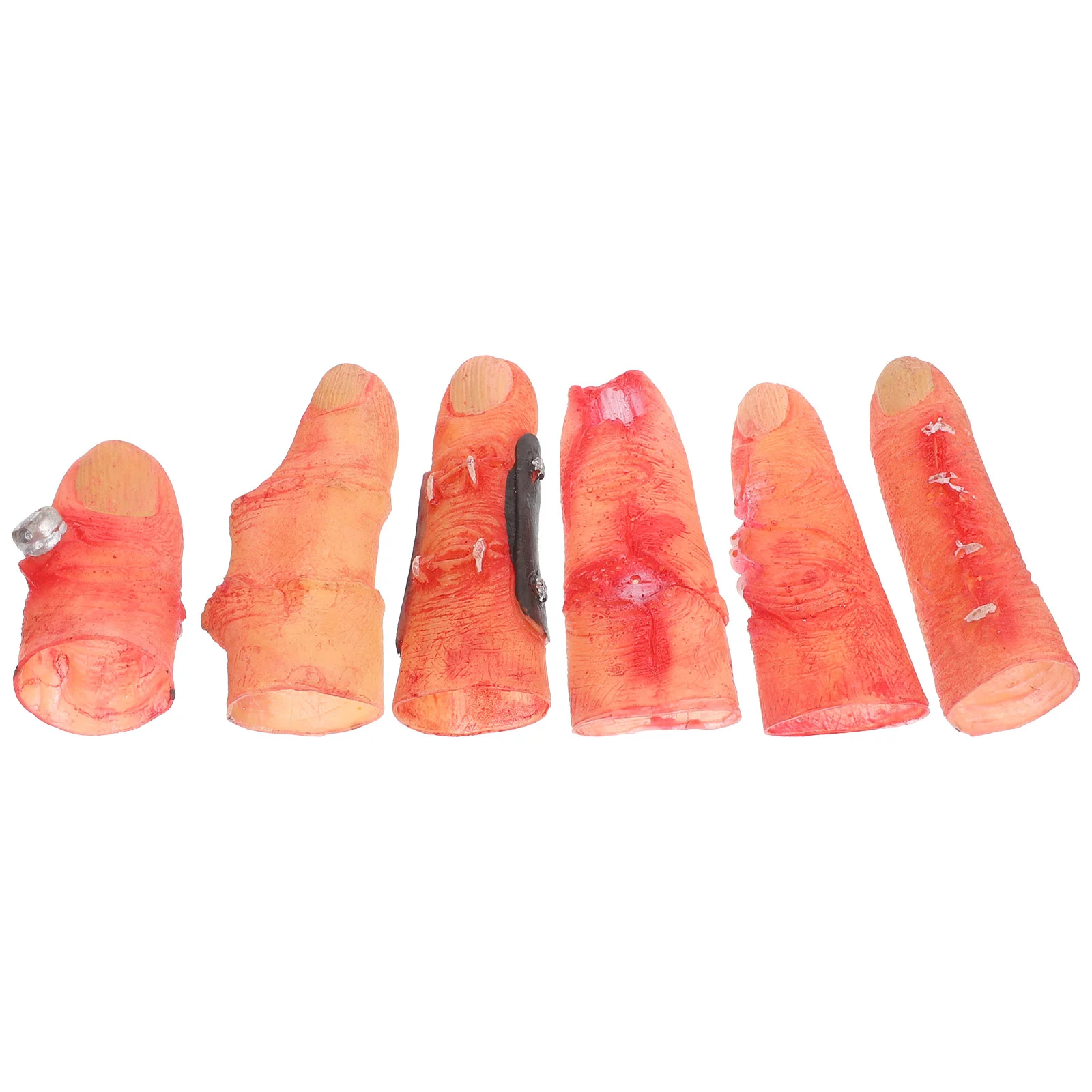 

6pcs Vinyl Blood Finger Halloween Party Haunted House Scary Finger Props