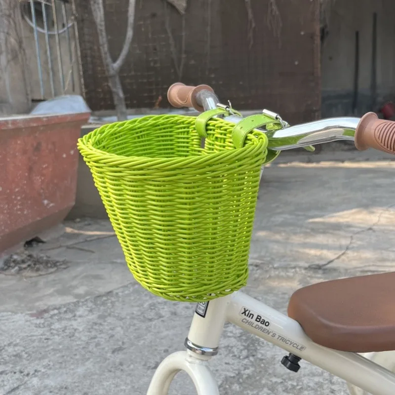 Велосипедная корзина из ротанга Тканое хранилище для велосипеда передняя на