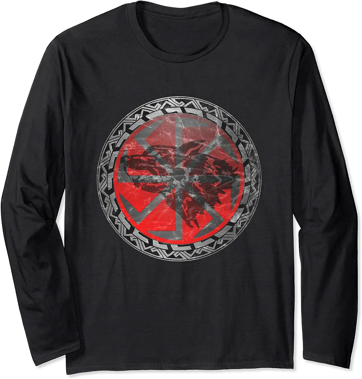 

Kolovrat Symbol Slavic Native Faith Nordic Wolf Celtic Rune T-Shirt. High-quality Cotton Long Sleeve O-Neck Mens T Shirt New