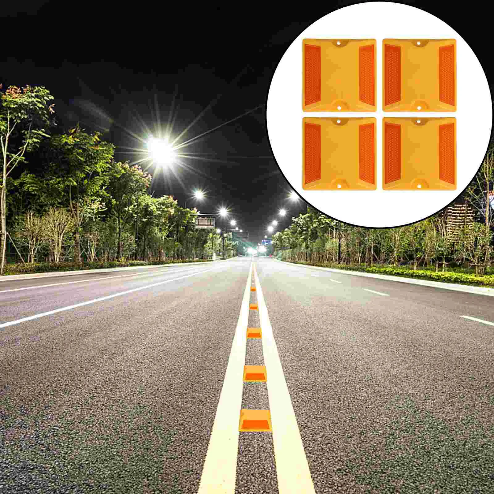 

4 Pcs Trailer Tires Road Sign Highway Deceleration Plate Speed Brake Pad Speeds Buffer Block Zone Plastic Limit