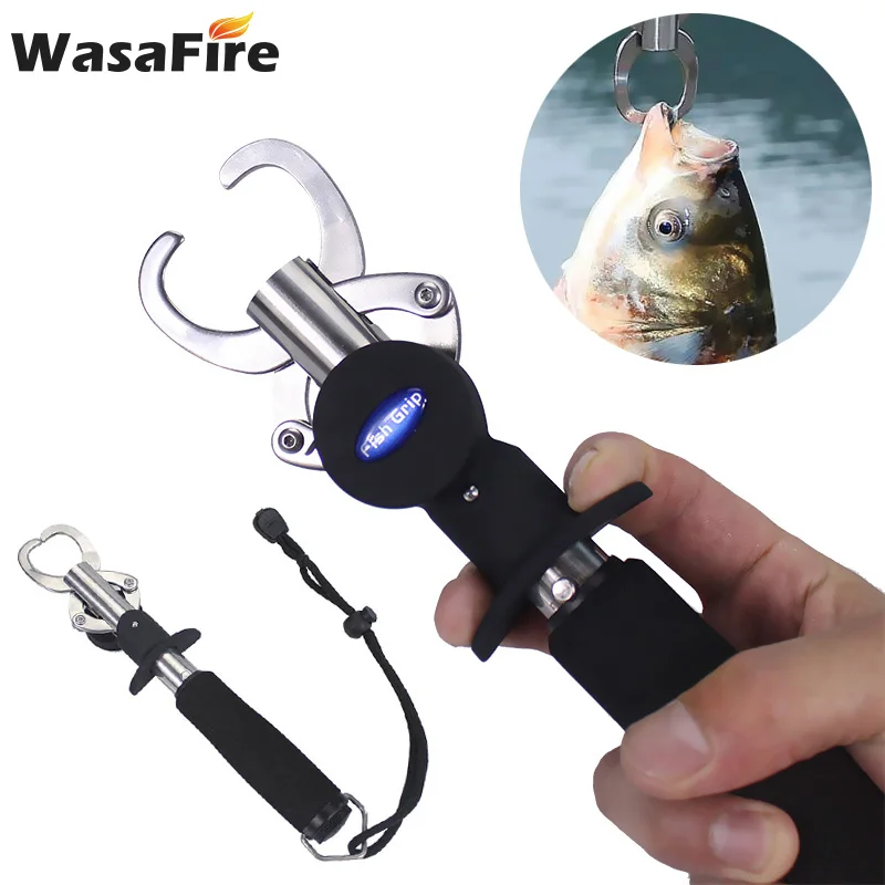 

Рыболовный захват для губ из нержавеющей стали, портативный рыболовный захват с весами и линейкой, Рыболовный инструмент, быстрая доставка