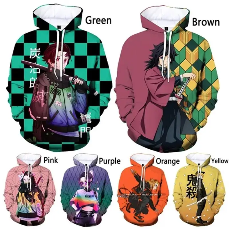 

Anime Demon Slayer Hoodie Men Clothing 3D Kimetsu No Yaiba Printing Hoodies Women Harajuku Fashion y2k Pullovers Sweatshirt Tops