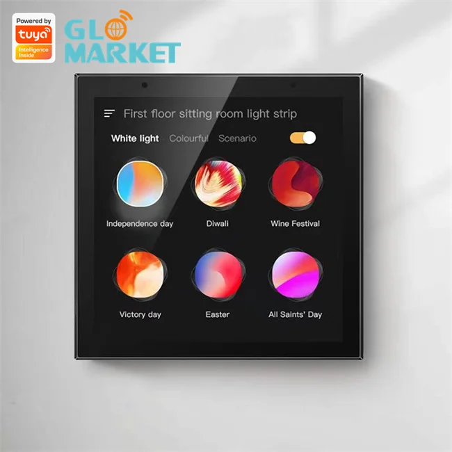 

Glomarket Smart Home Control Panel Touch Screen 4 Inch Multi-functional WiFi Home Background Music System Tuya Zigbee Gateway