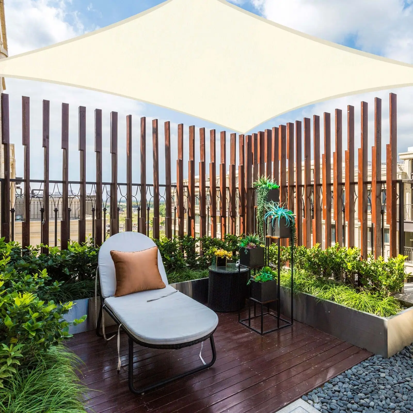 

Солнцезащитный козырек квадратной формы с УФ-защитой 10 'x 10'/рисовый белый, моющийся и прочный