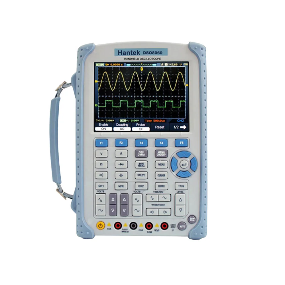 

Hantek DSO8060 2 Channel Handheld Oscilloscope Any Signal Source Frequency Counter Spectrum Analysis Multimeter 60MHz 250MSa/s 8