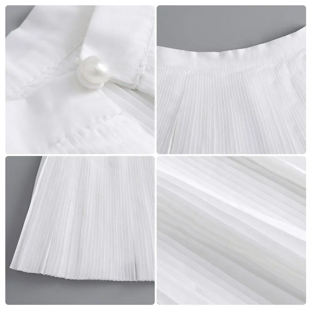 Черно-белый искусственный воротник многофункциональный съемный с лацканами