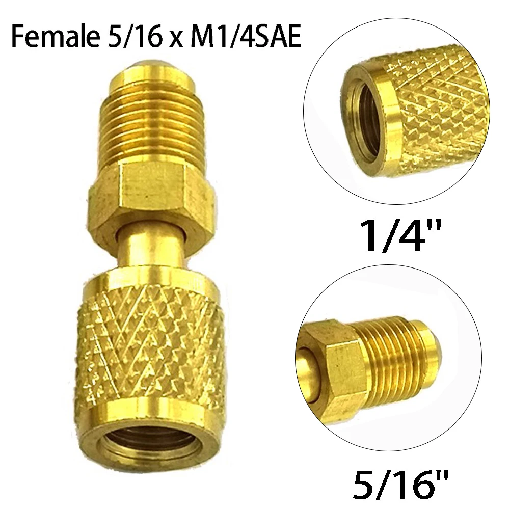 

1pc Adapter Female 5/16 X M1/4SAE For Air Conditioning Systems R32 R410a Household Accessories