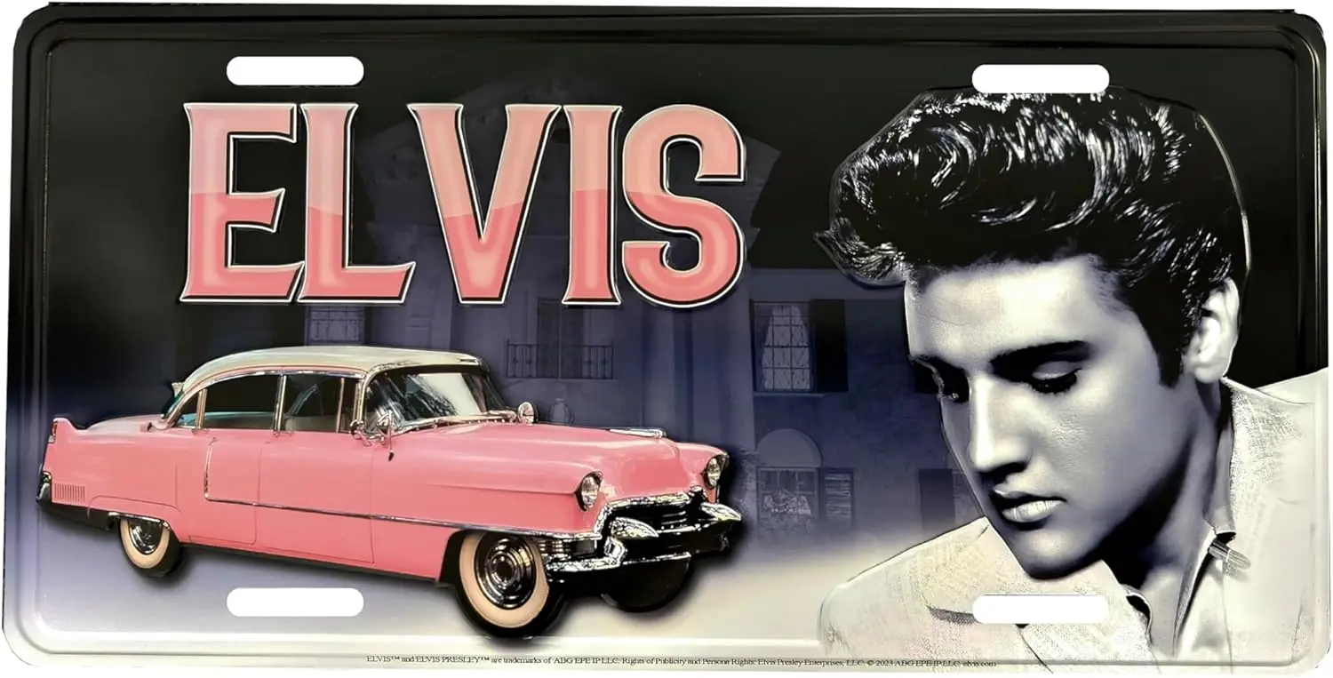 

Металлическая вывеска Элвис Пресли розового цвета