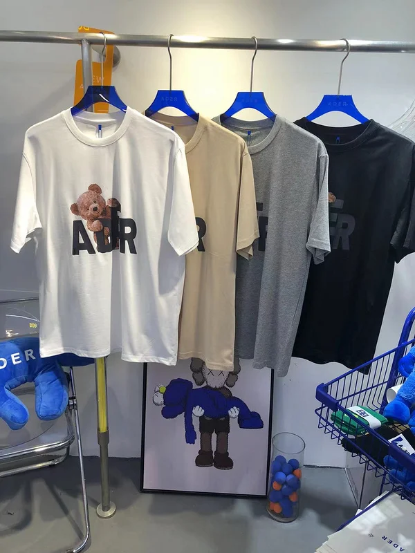 

ADER ERROR 2022ss Tee ADER Bear Printed T shirts Hiphop Streetwear Oversized Tees Men Casual Cotton T shirt