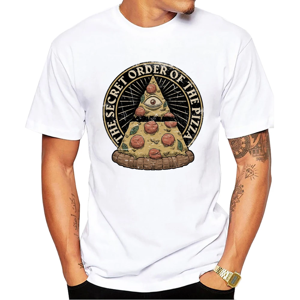 Teehub grundlegende geheime Bestellung der Pizza Männer T-Shirt Vintage Essen gedruckt T-Shirts Kurzarm T-Shirts Harajuku T-Shirt – Detail 4