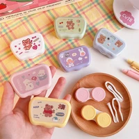 portable plastic container multi purpose candy color soaking storage contact lens case contact lenses box