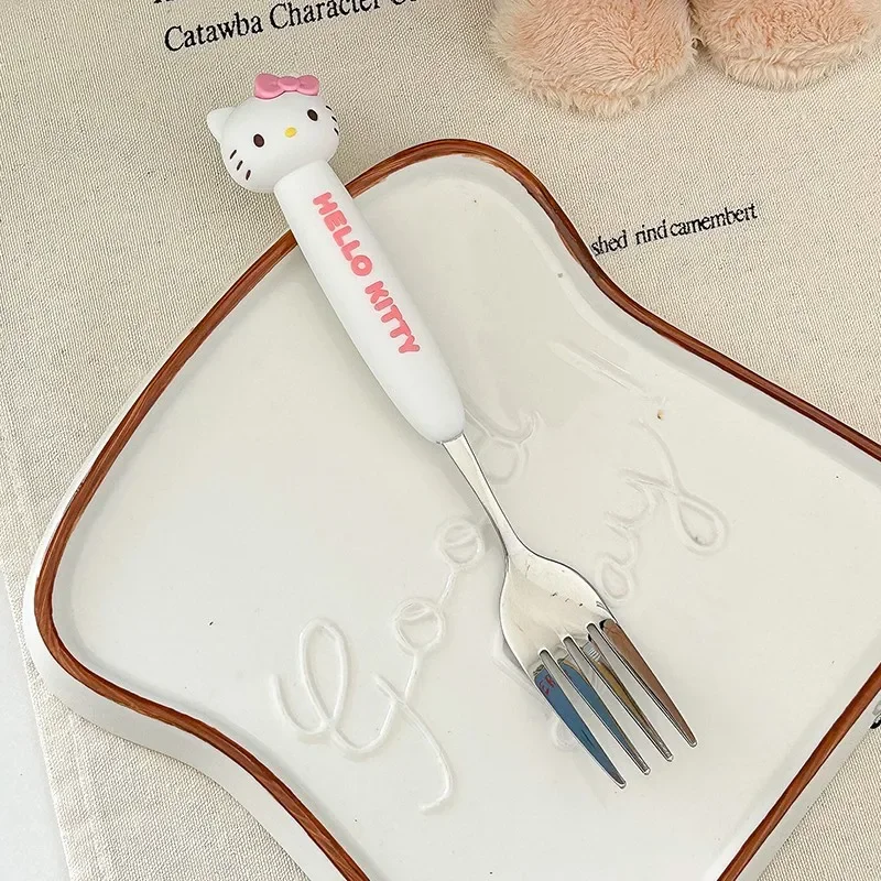 Sanrio Hello Kitty Cinnamoroll Melody Аниме Набор Столовых Приборов Из Нержавеющей Стали