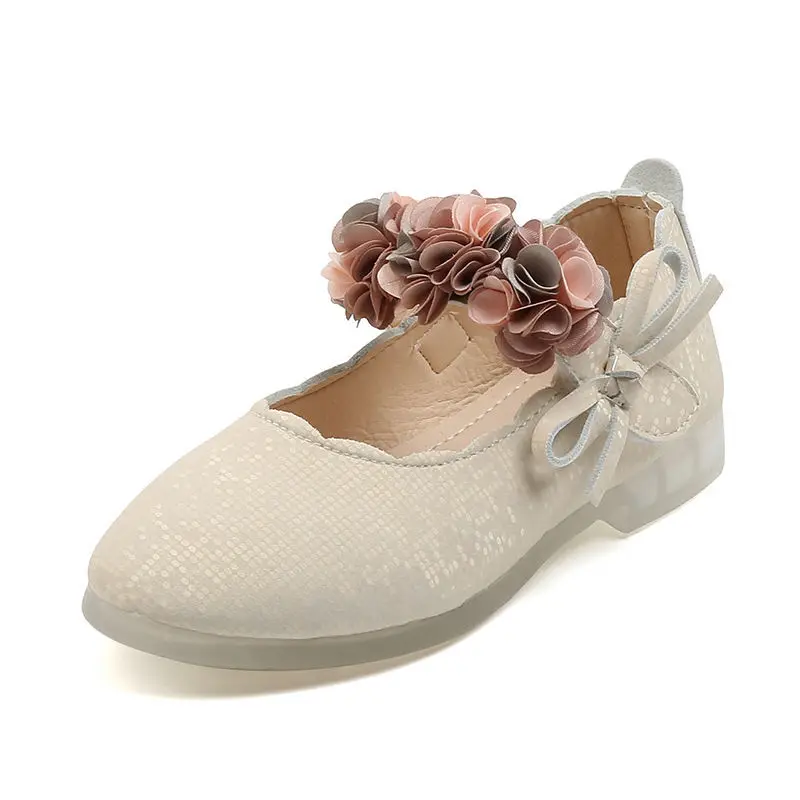 

Spring Autumn Girls Dress Shoes Pink Sparkle Princess Shoes Korean Children's Fashion Leather Shoes Transparent Sole Flats Shoes