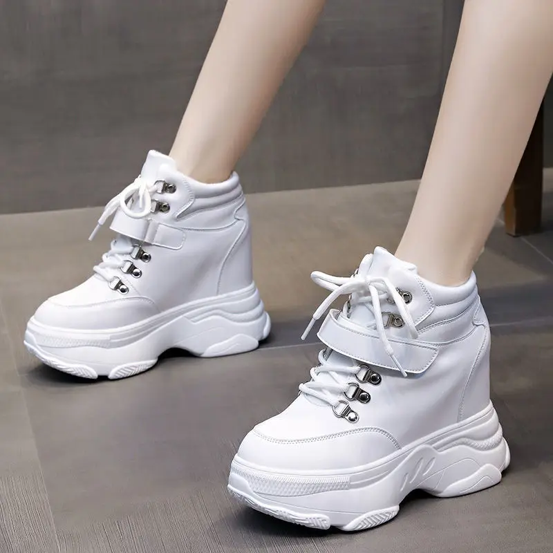 

Height Increasing Insole Dad Shoes Women's Autumn All-Matching Fleece-Lined Insulated Cotton-Padded Platform Casual Shoes 8cm