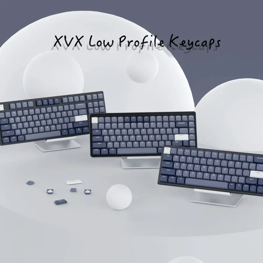 XVX Horizon тонкие колпачки клавиш PBT низкопрофильные 144 клавиши для 60% 65% 75% Gateron Cherry MX