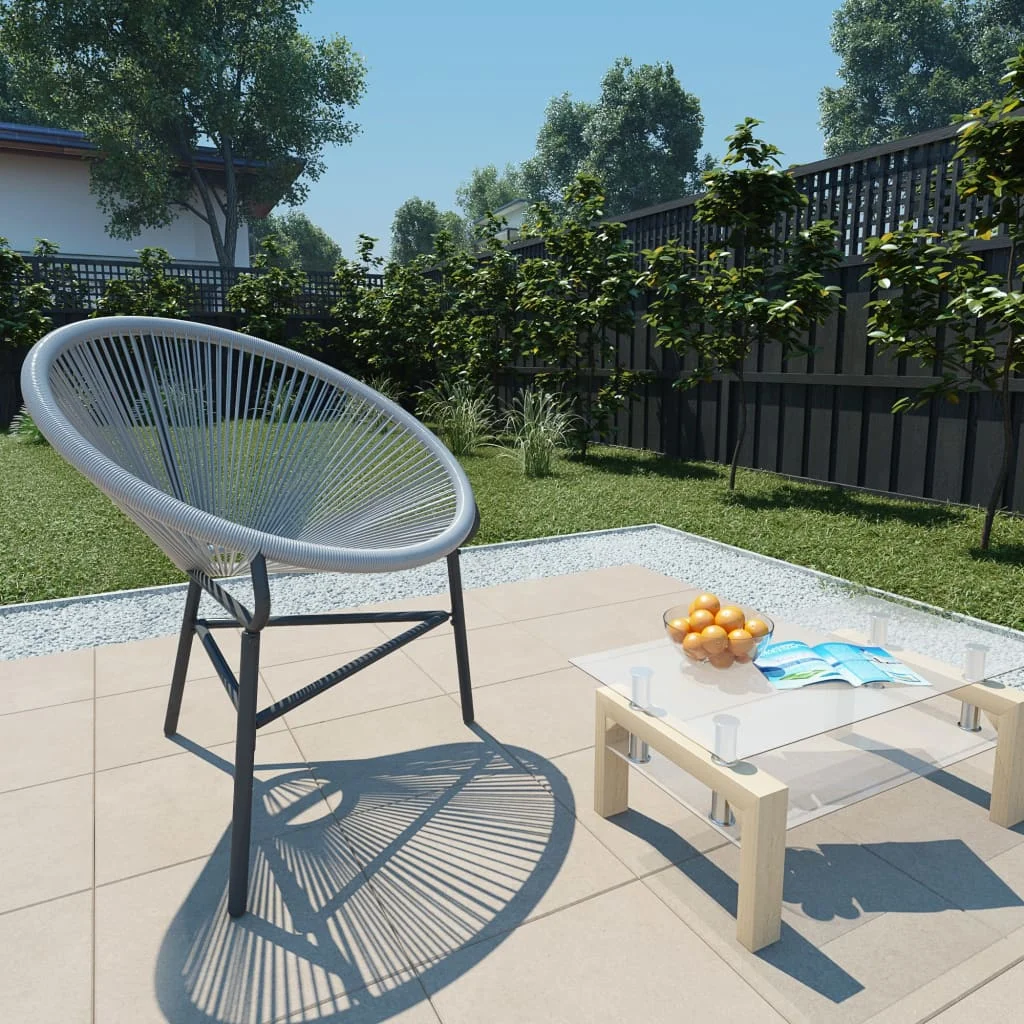 

Garden Moon Chair, Poly Rattan Outdoor Seat Chair, Patio Furniture Grey 69 x 66 x 87 cm