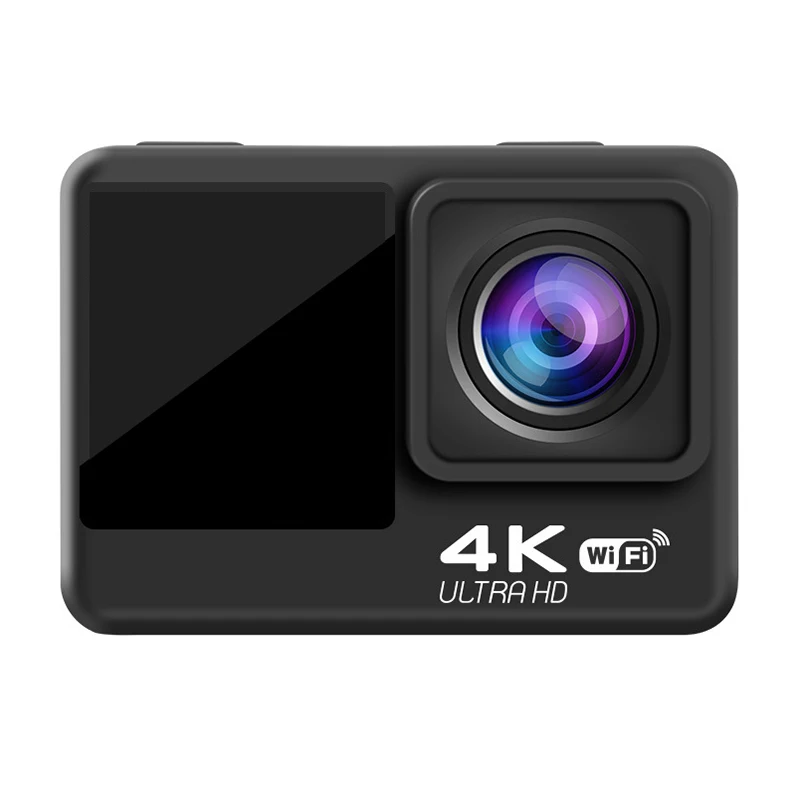 Новинка 2022 4K / 60Fps 2 дюйма + 1 3 умная Экшн-камера с двойным экраном 170 ° DV подводная