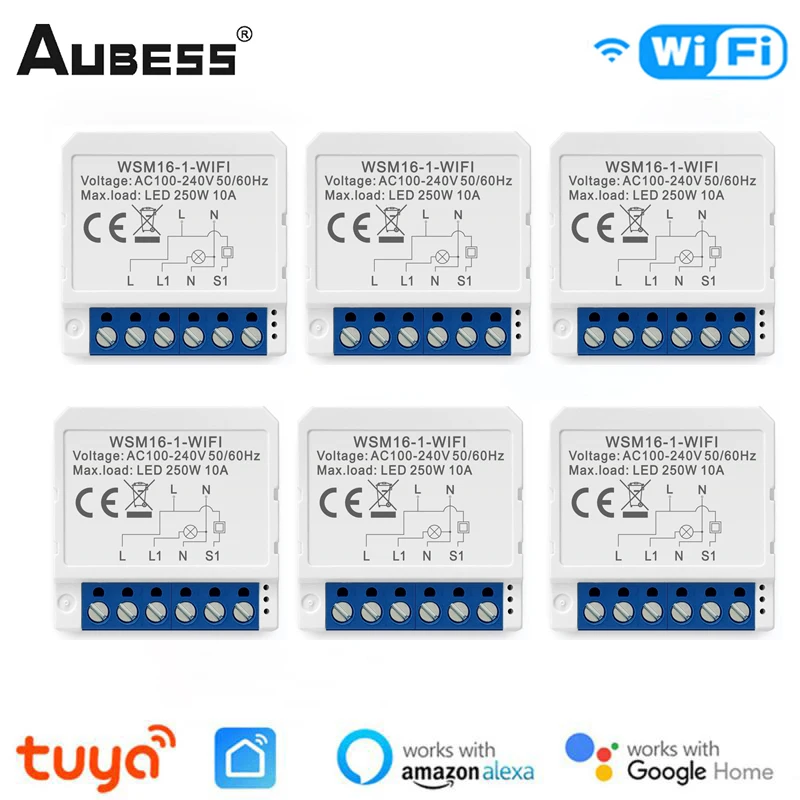 

Dual Way Control WiFi Light Switch 1/2/3/4 Gang Switch Module Remote Control Intelligent Circuit Breaker Timing Voice Control